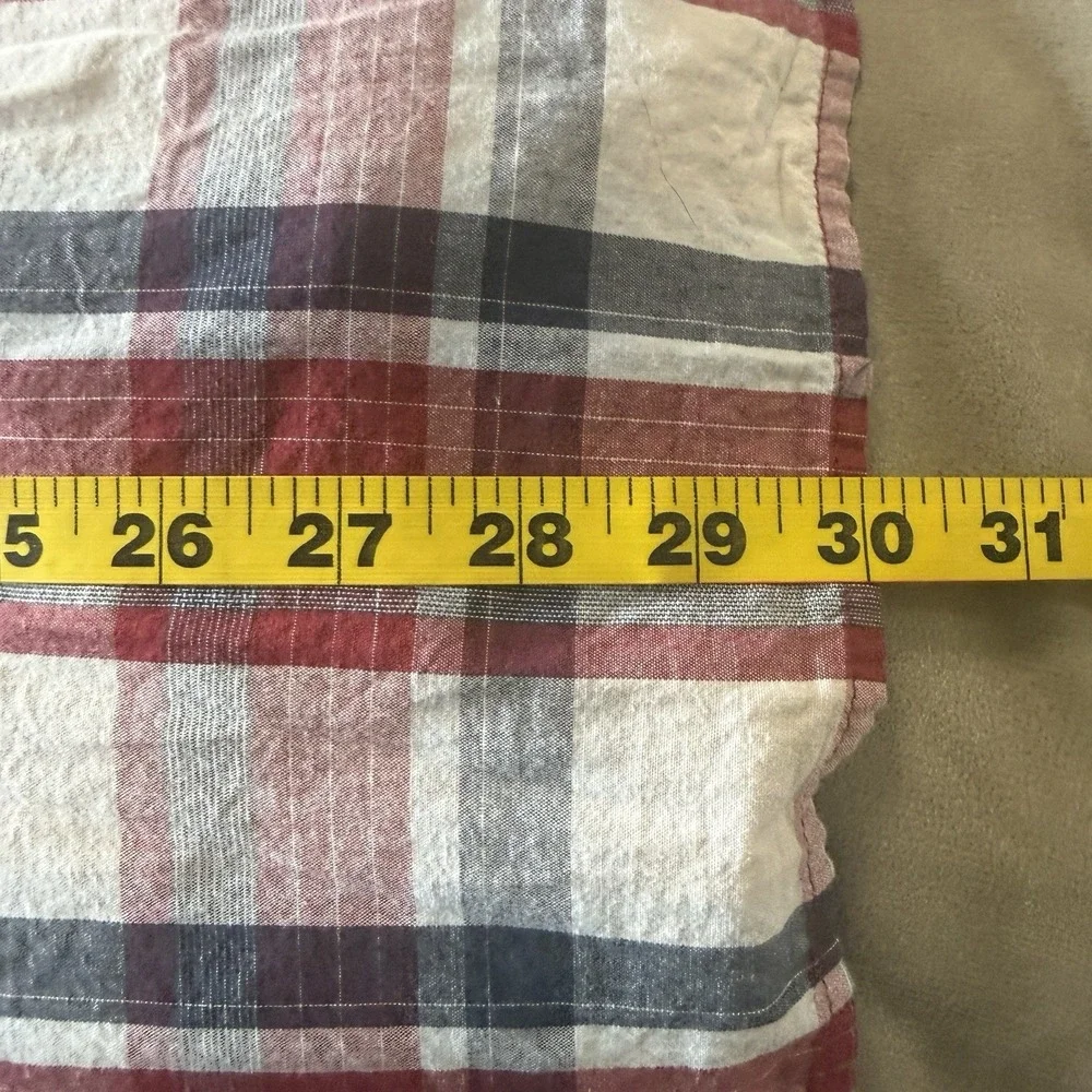 Levi Strauss Western Plaid Shirt XXL Pearl Snap Button Red Blue White‎ Patriotic